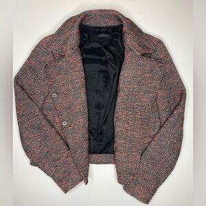 J. Crew Tweed Cropped Moto Jacket Multi Color Sz 4 EUC
